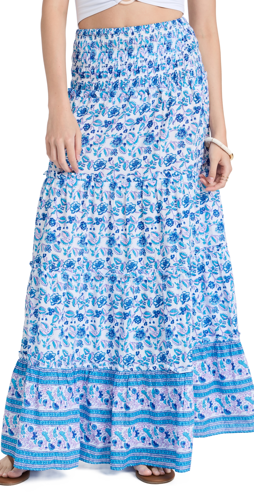 Printed Ruffle Skirt Blue Multi