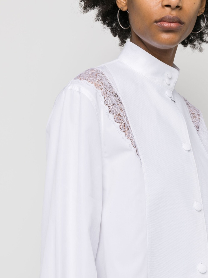 Shirt With Lace Inserts