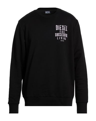 Man Sweatshirt Black Size S Cotton, Elastane