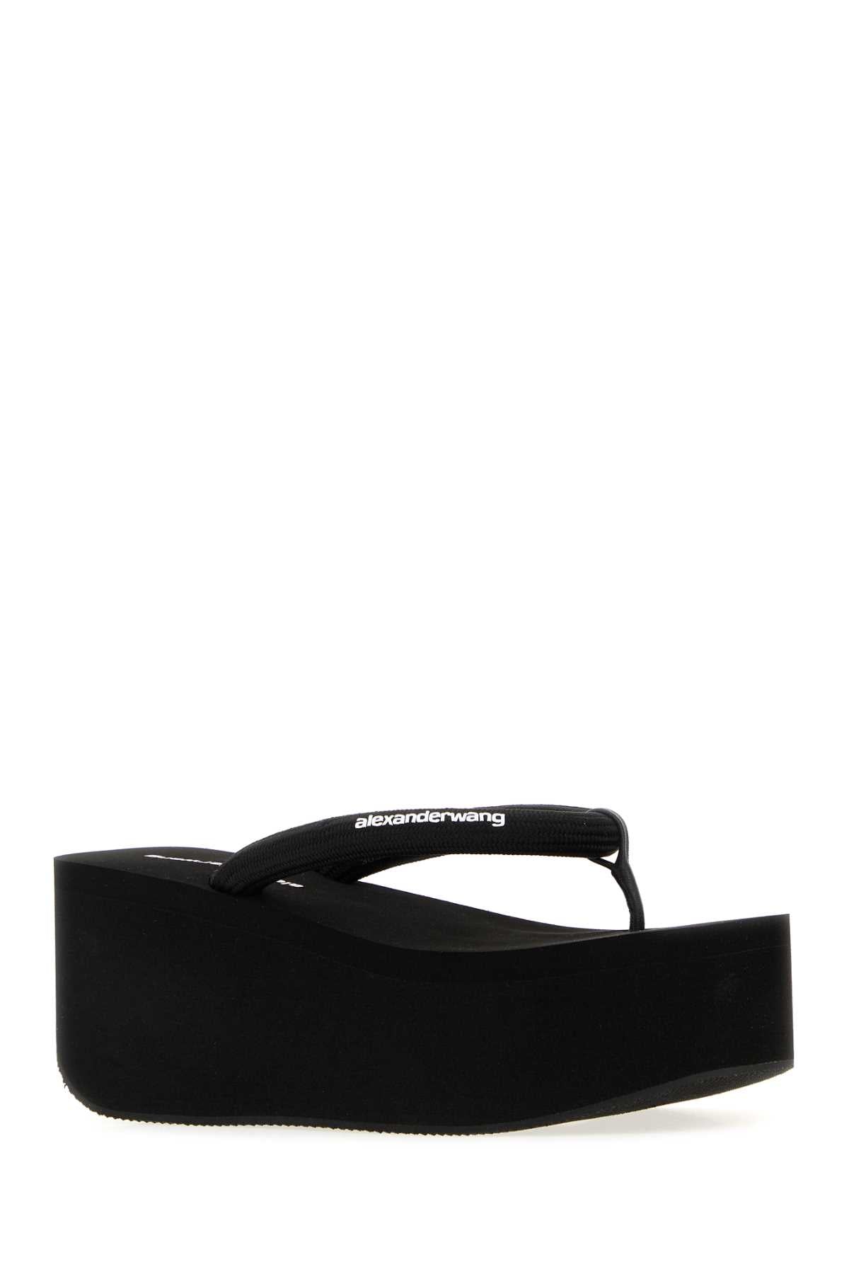 Alexander Wang Black Fabric Jenna Thong Slipper