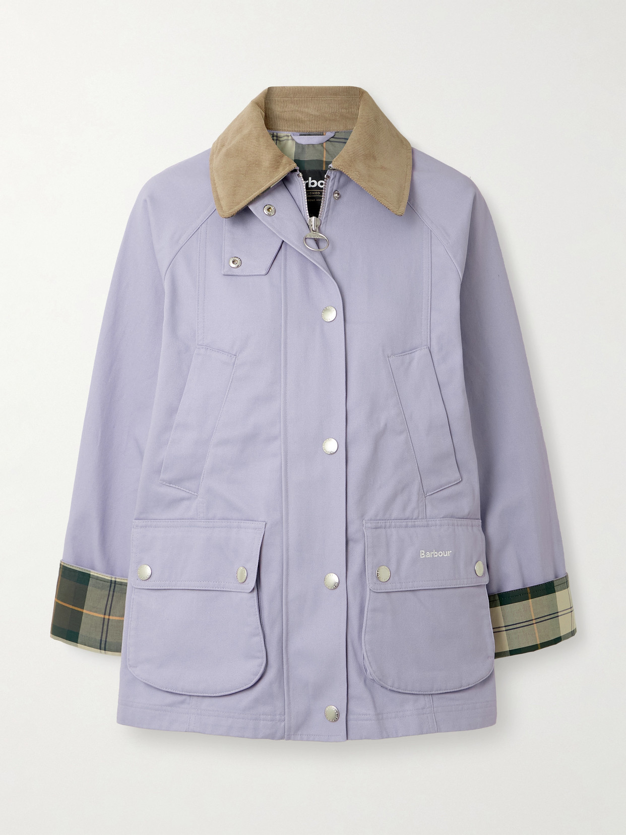 Beadnell Convertible Corduroy-trimmed Cotton-twill Jacket - Purple