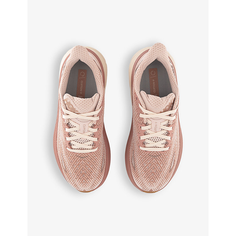 Womens Sandstone Cream Clifton 9 Breathable Polyester-blend Low-top Trainers