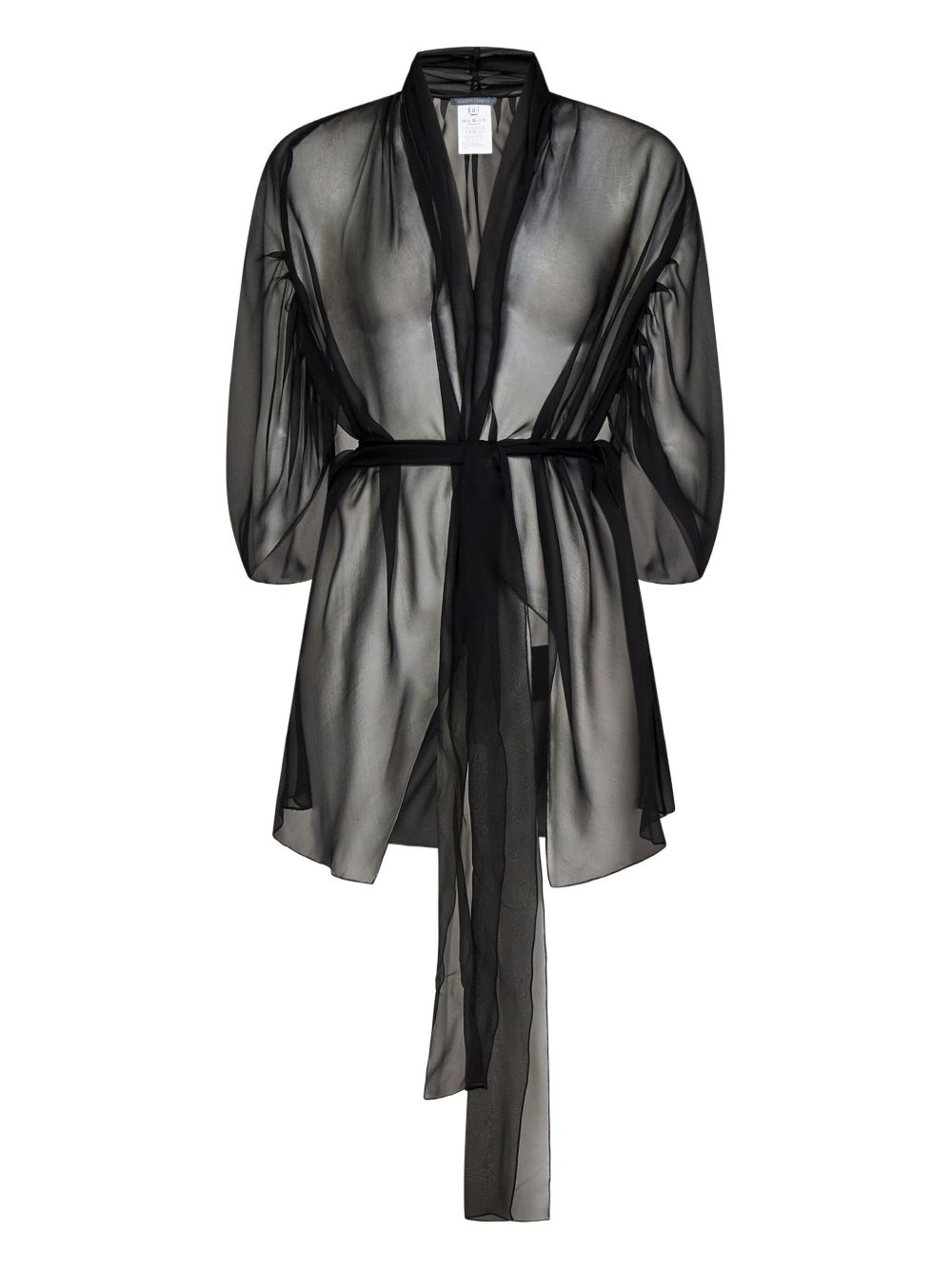 Belted silk jacket - Black