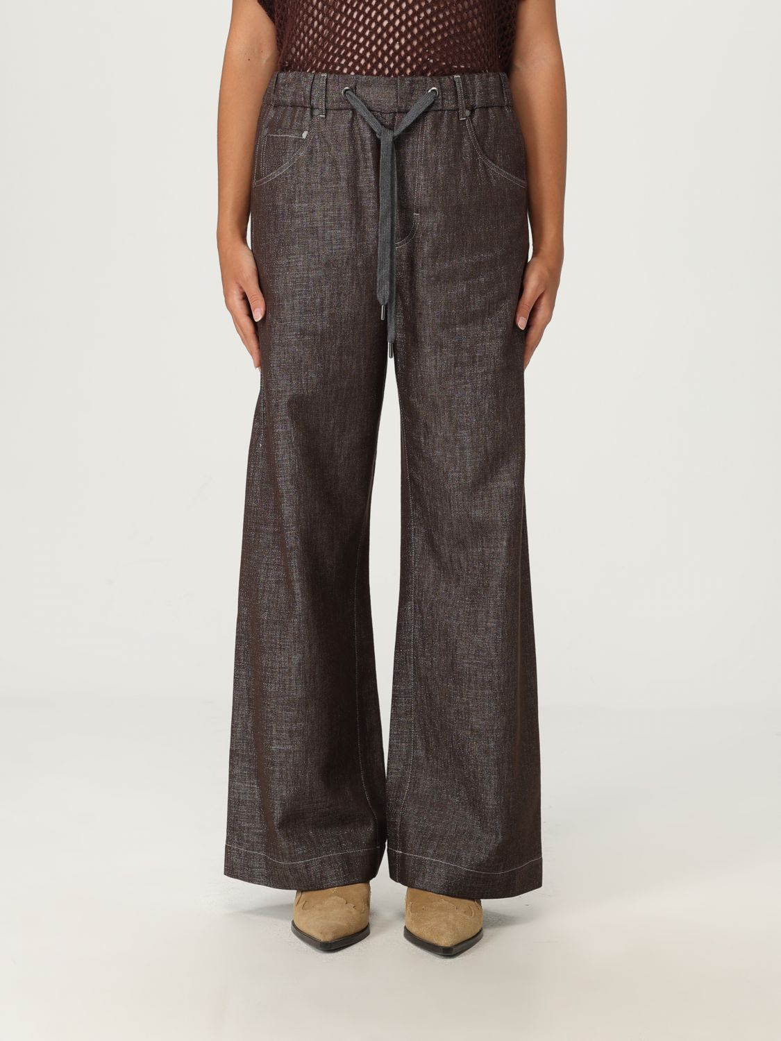 Drawstring-waist trousers - Grey