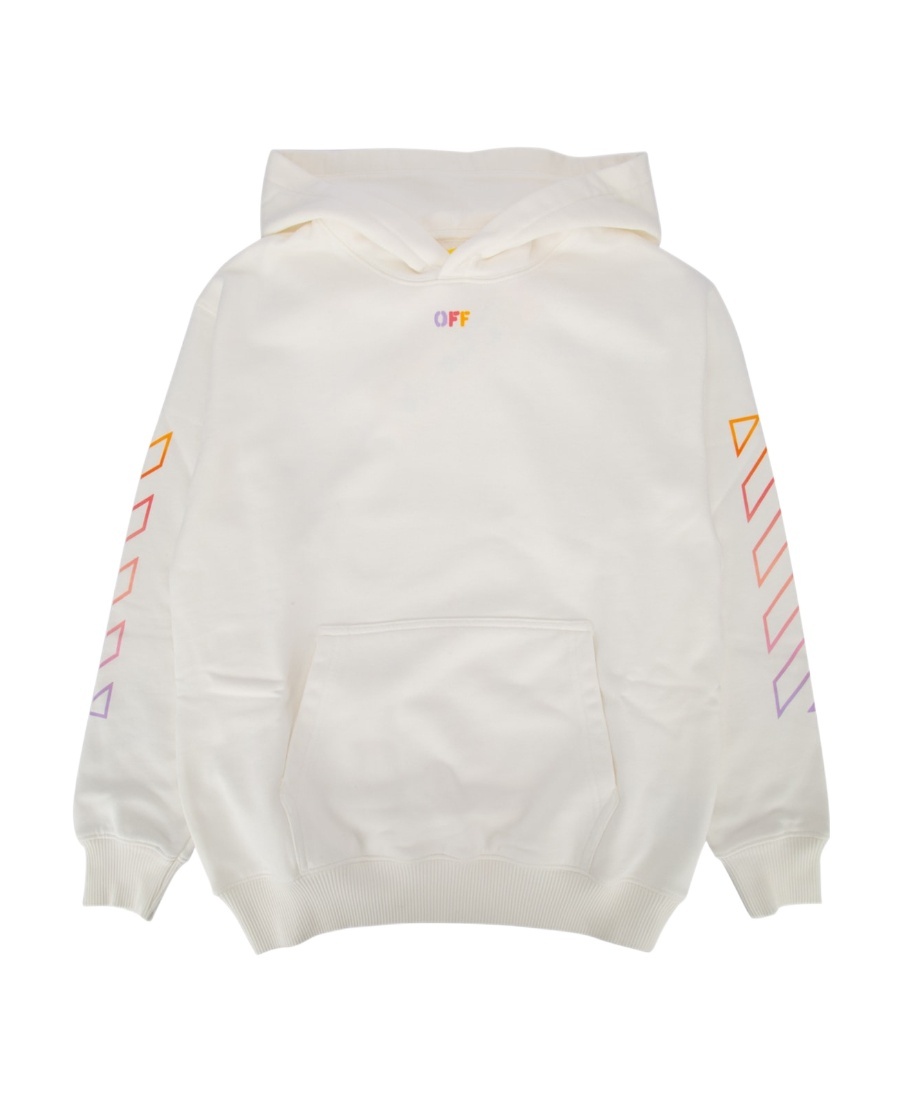 Diag-stripe-print cotton hoodie