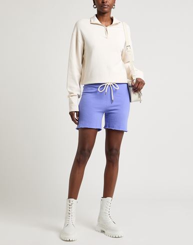 The Great. Woman Shorts & Bermuda Shorts Purple Size 0 Cotton