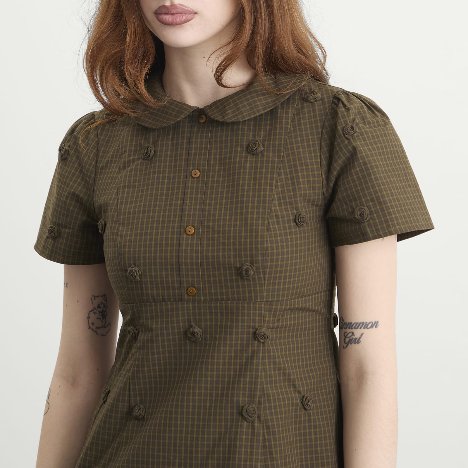 Women's Rosette Check Mini Dress in Ivy Check