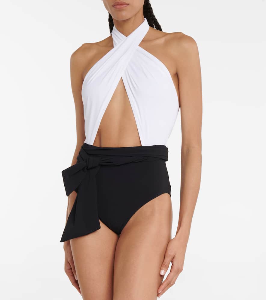 Cutout halterneck swimsuit
