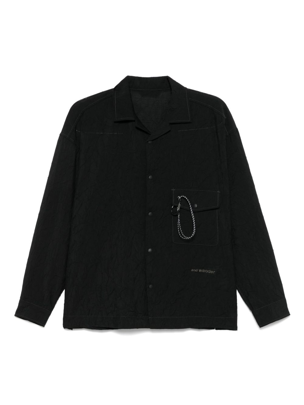 And Wander embroidered-logo shirt - Blue
