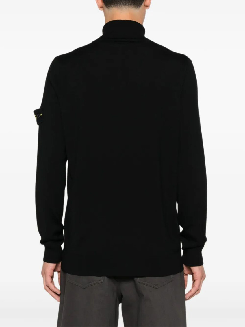 Ribbed Wool Turtleneck Sweater