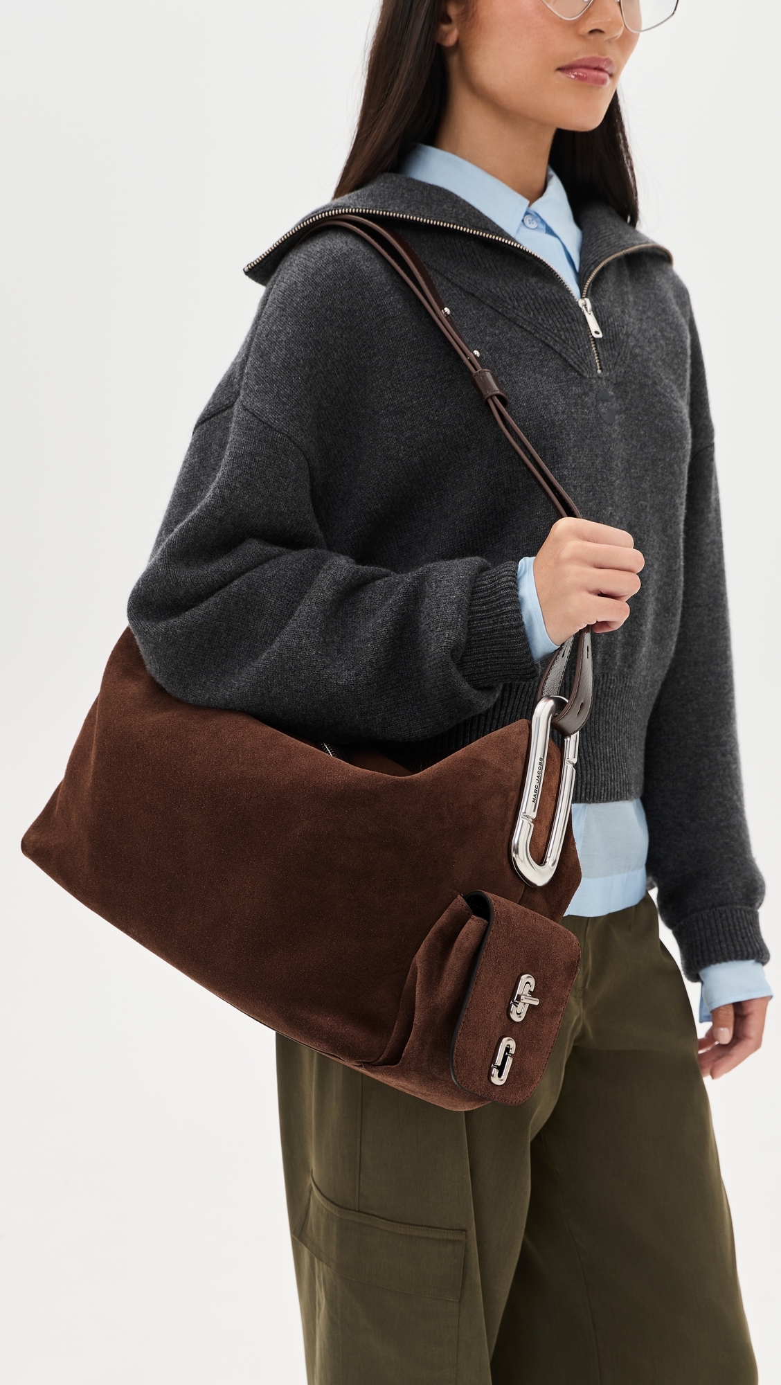 Scene Large Shoulder Bag Dark Brown One Size