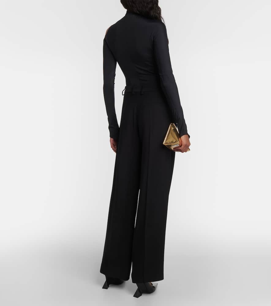 Cutout low-rise wide-leg pants