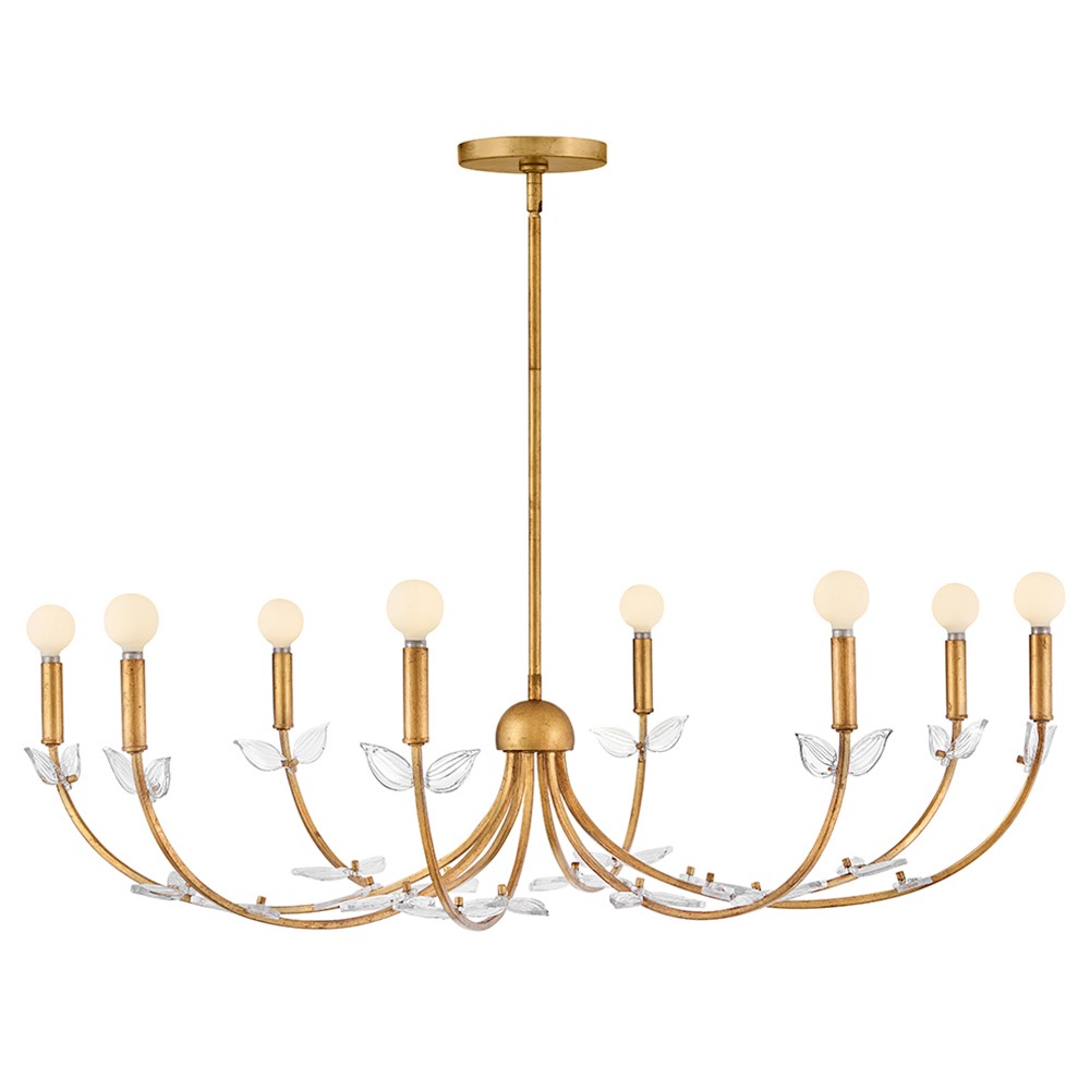 Distressed Brass LED Chandelier from the Aliso Collection