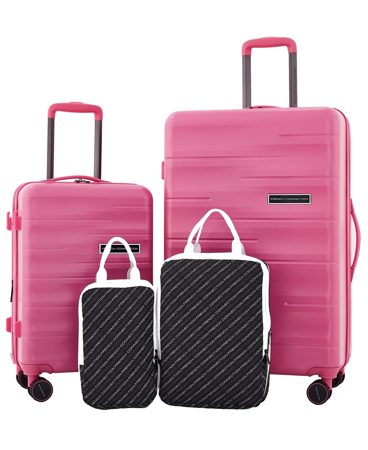4Pc Expandable Rolling Hardside Luggage Set - Aurora Pink