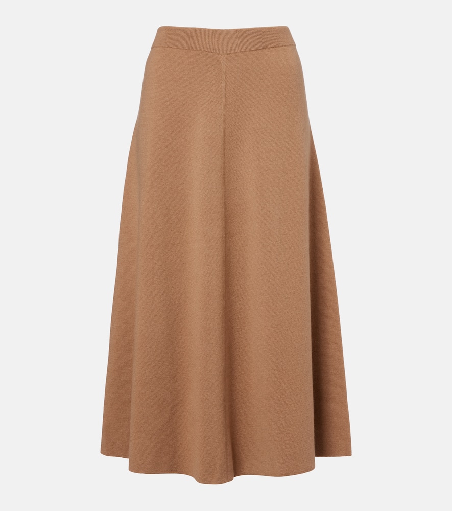 Wool and cashmere midi skirt