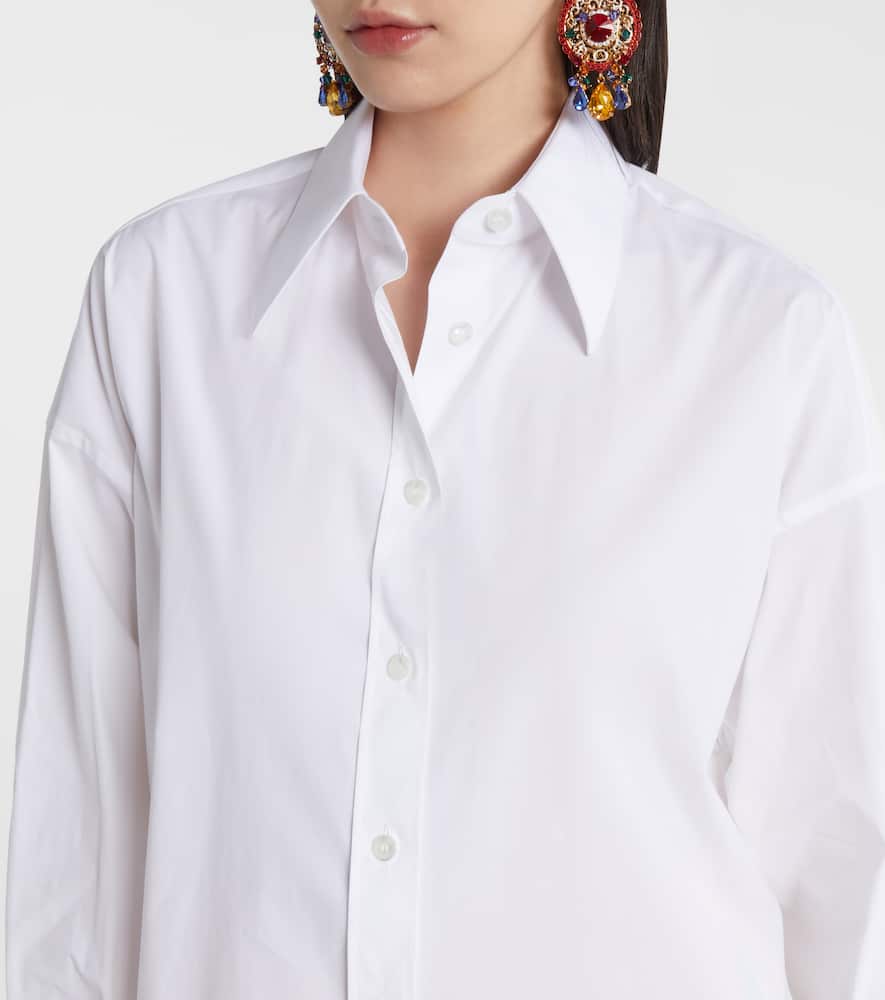 Oversized cotton-blend shirt