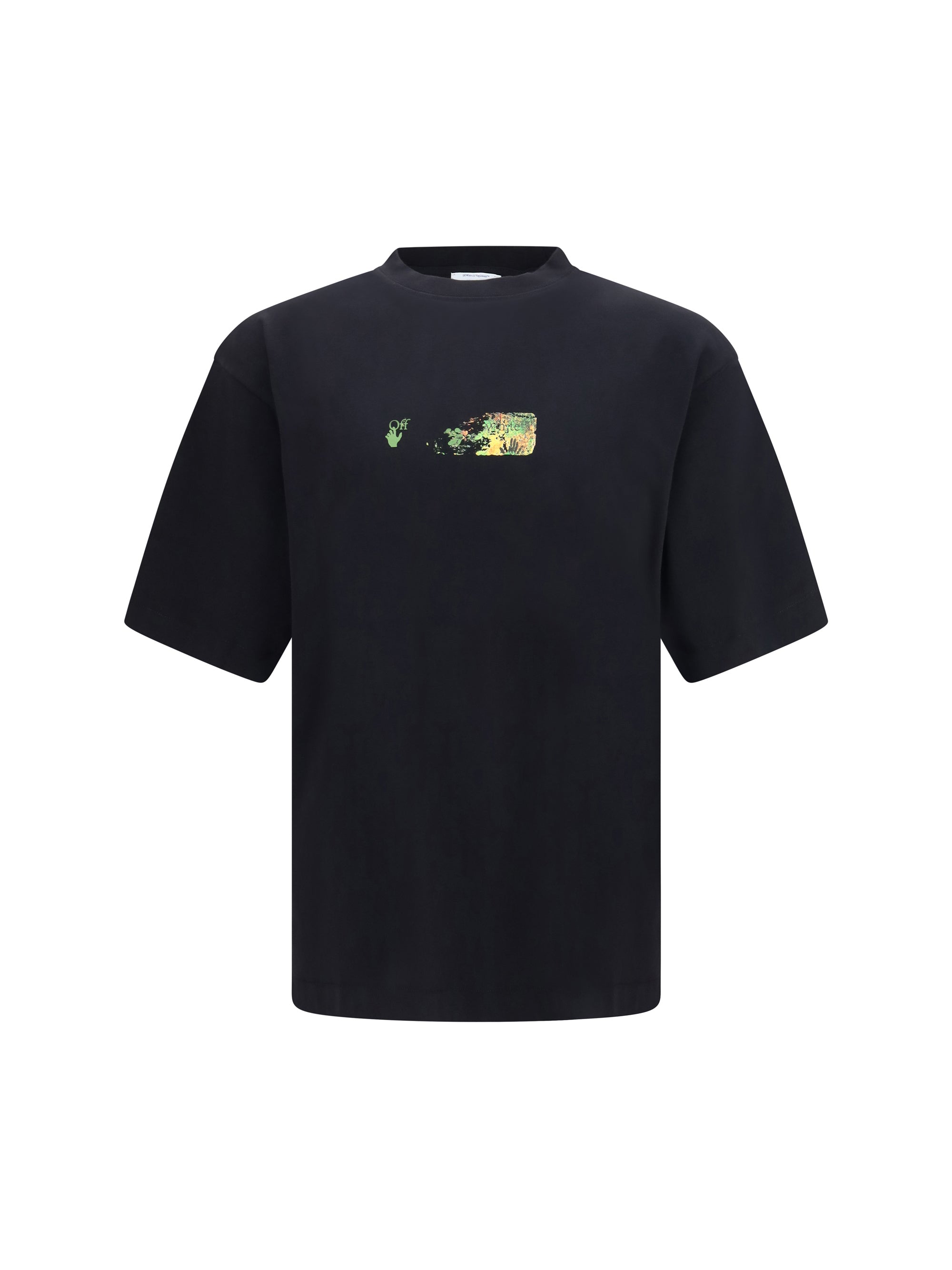 Spray-Effect Logo Graphic T-Shirt — Black