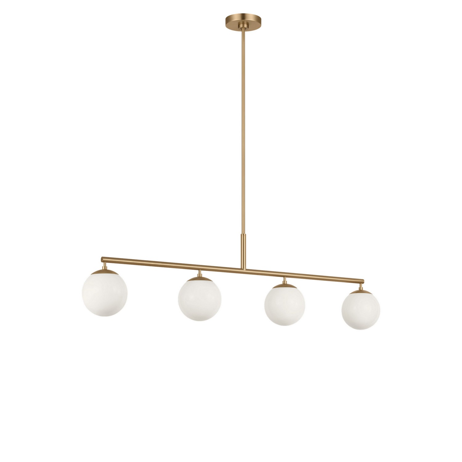 Satin Brass Linear Chandelier from the Nube Collection