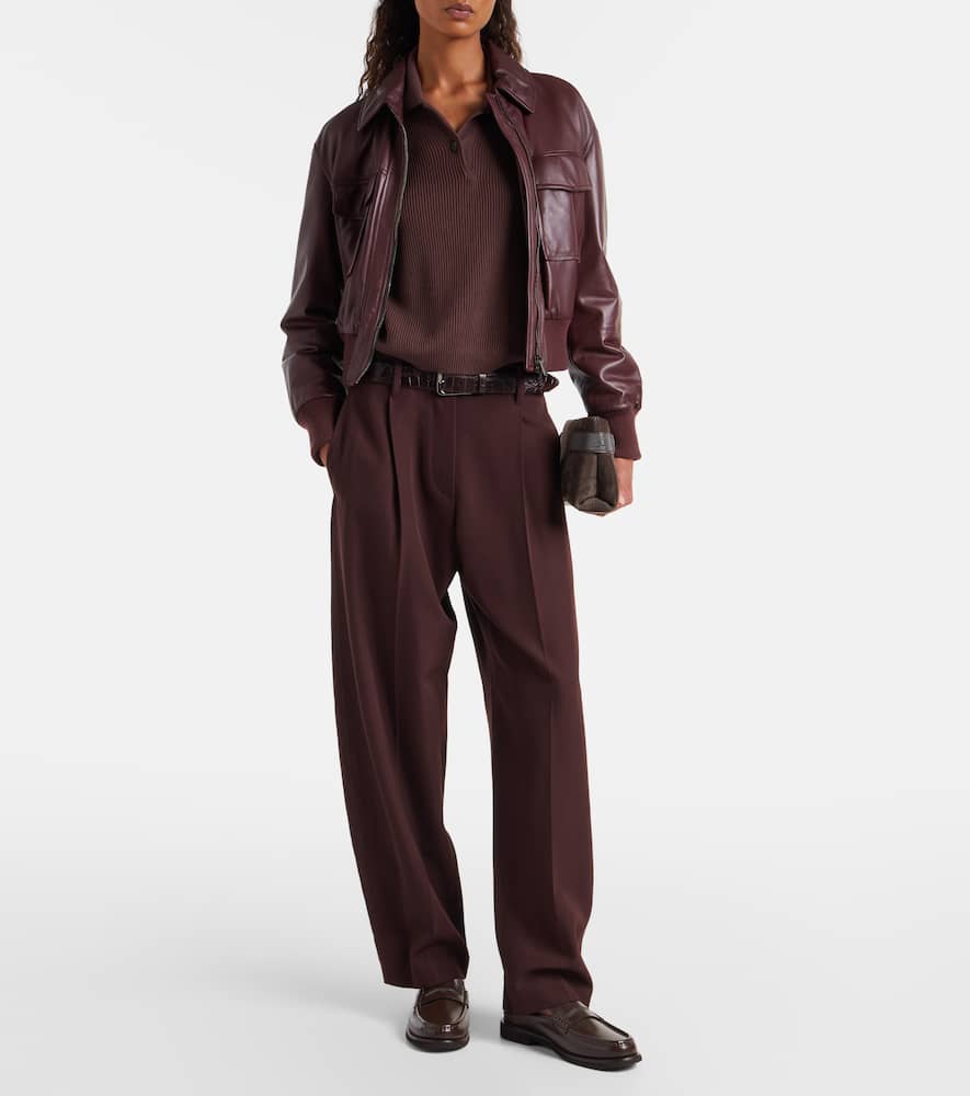 Wool and cotton straight pants