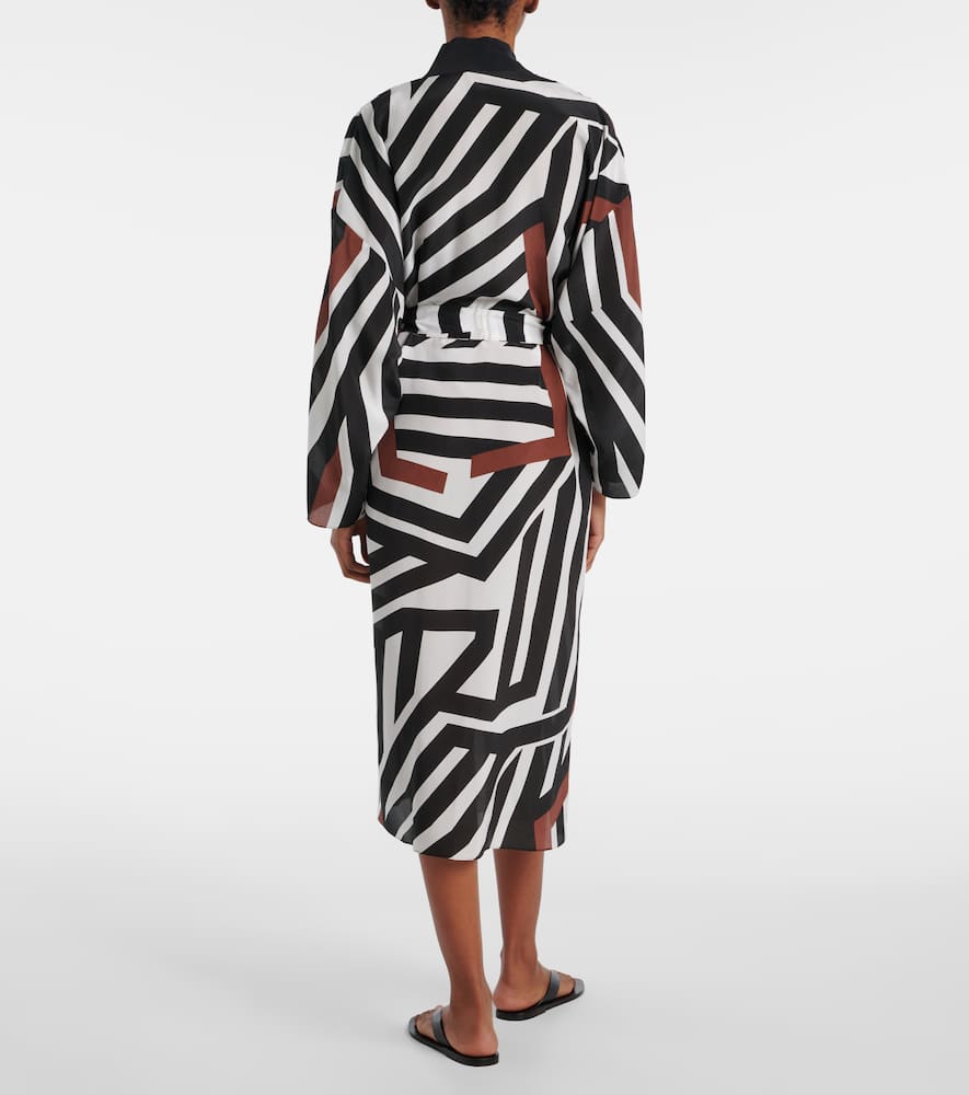 Ovatte striped beach cover-up