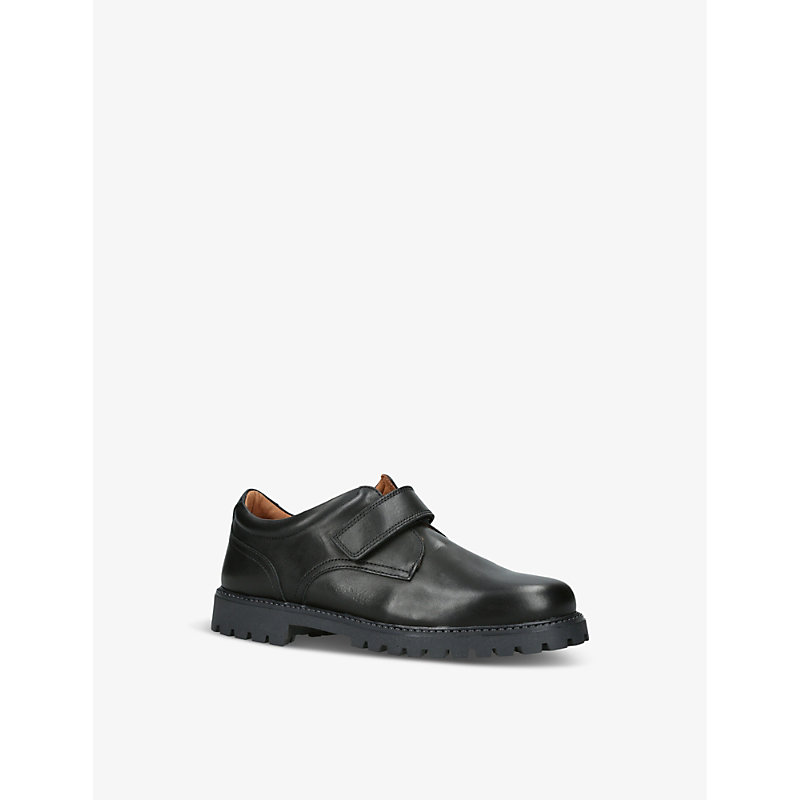 Boys Black Kids Harry Adjustable-strap Leather Shoes 