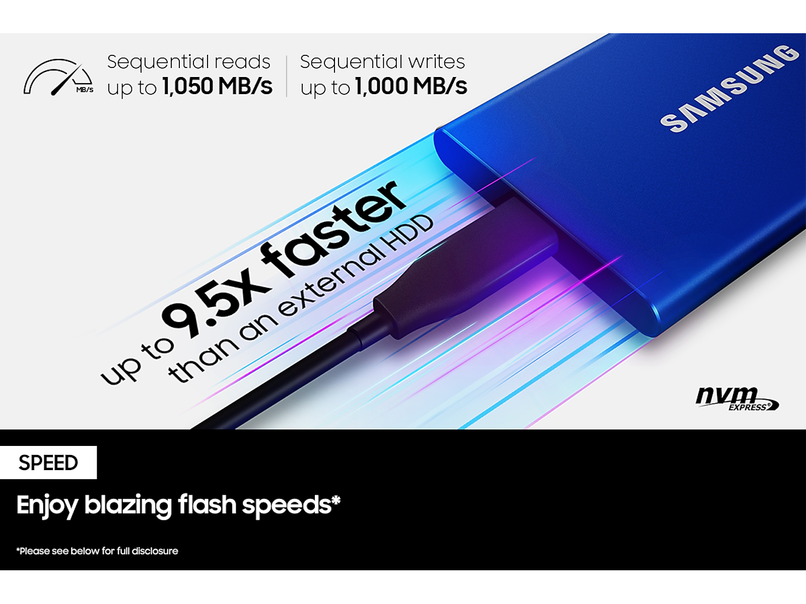 Portable SSD T7 USB 3.2 2TB ( in Blue)(MU-PC2T0H/AM)