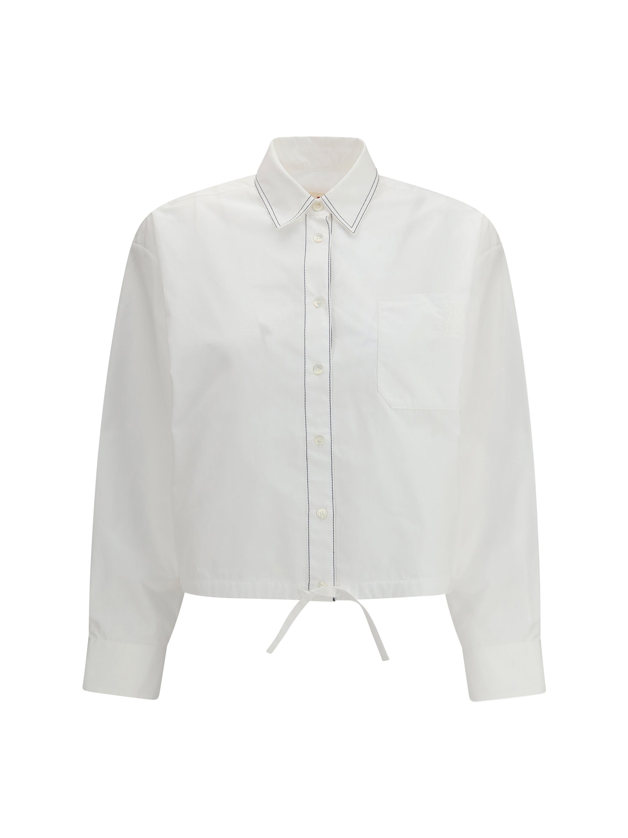 Cropped Cotton Shirt — White