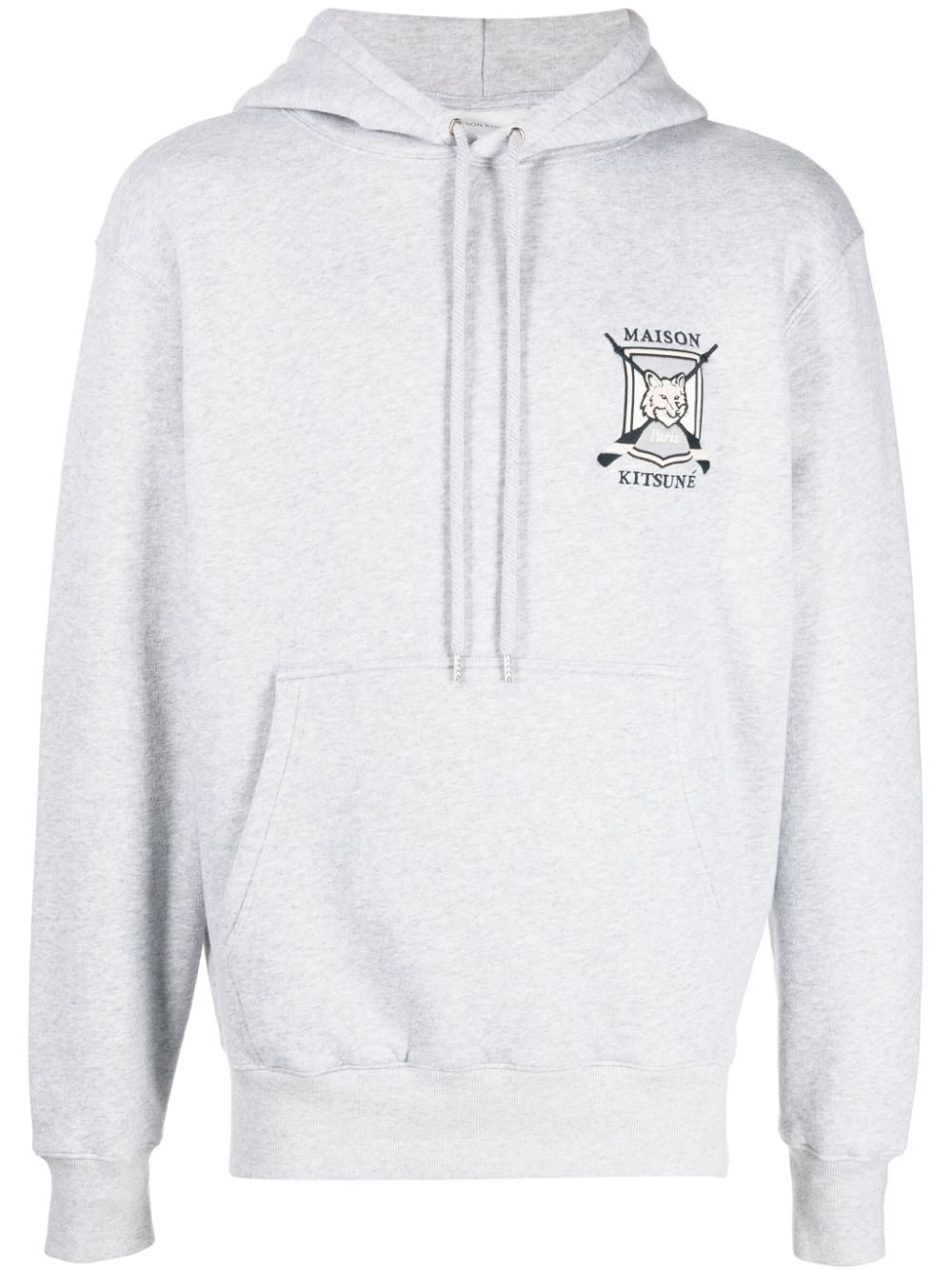 Logo-embroidered jersey hoodie - Grey