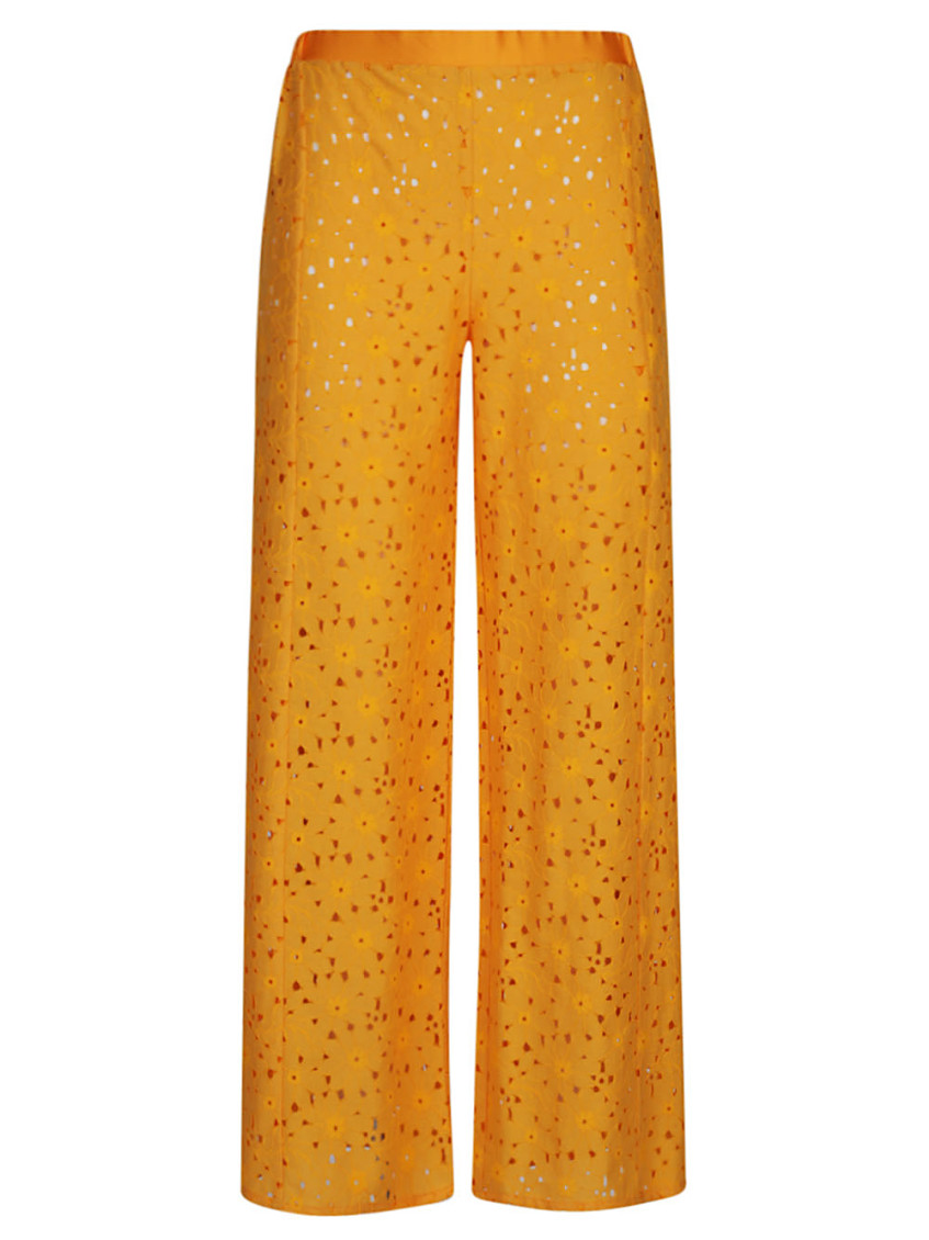 Yellow Tartana Wide Leg Trousers