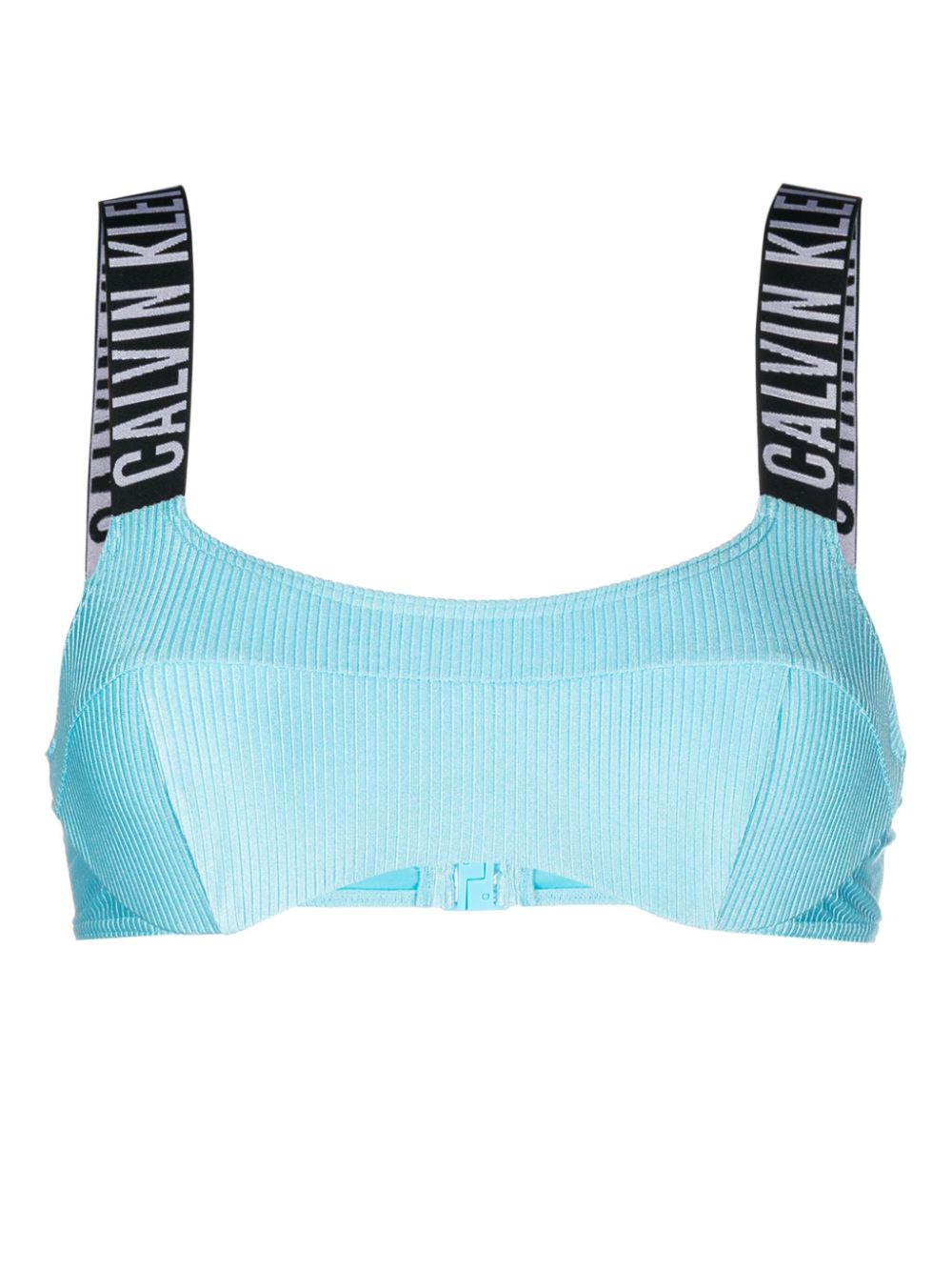 Logo-embellished bikini top - Black