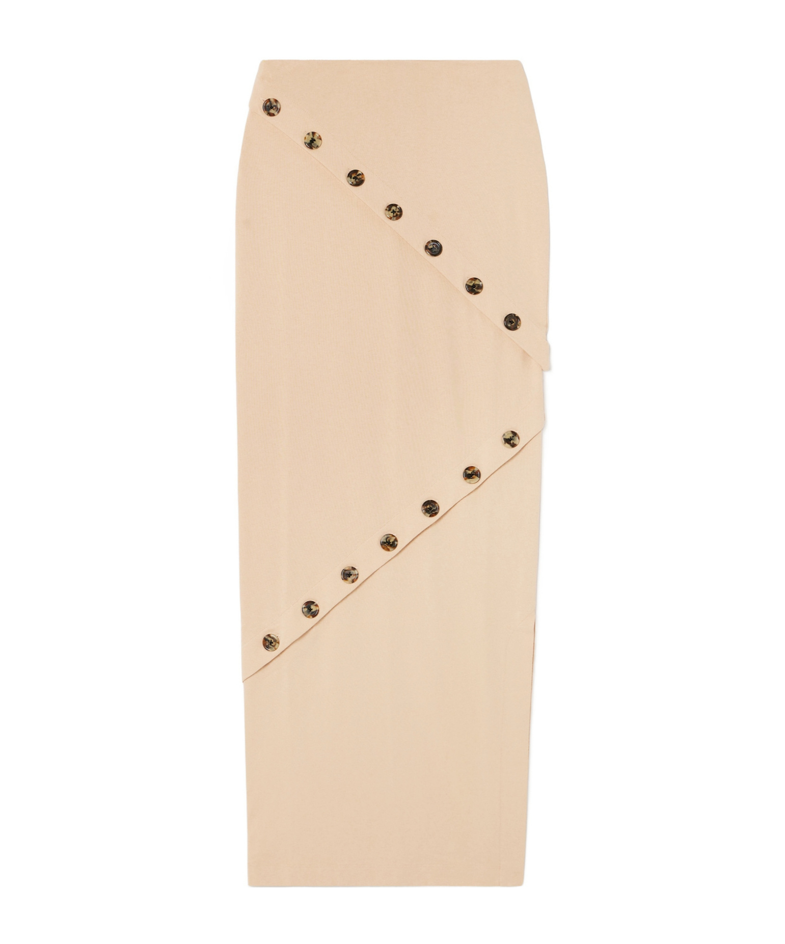 Button-embellished organic cotton-jersey maxi skirt