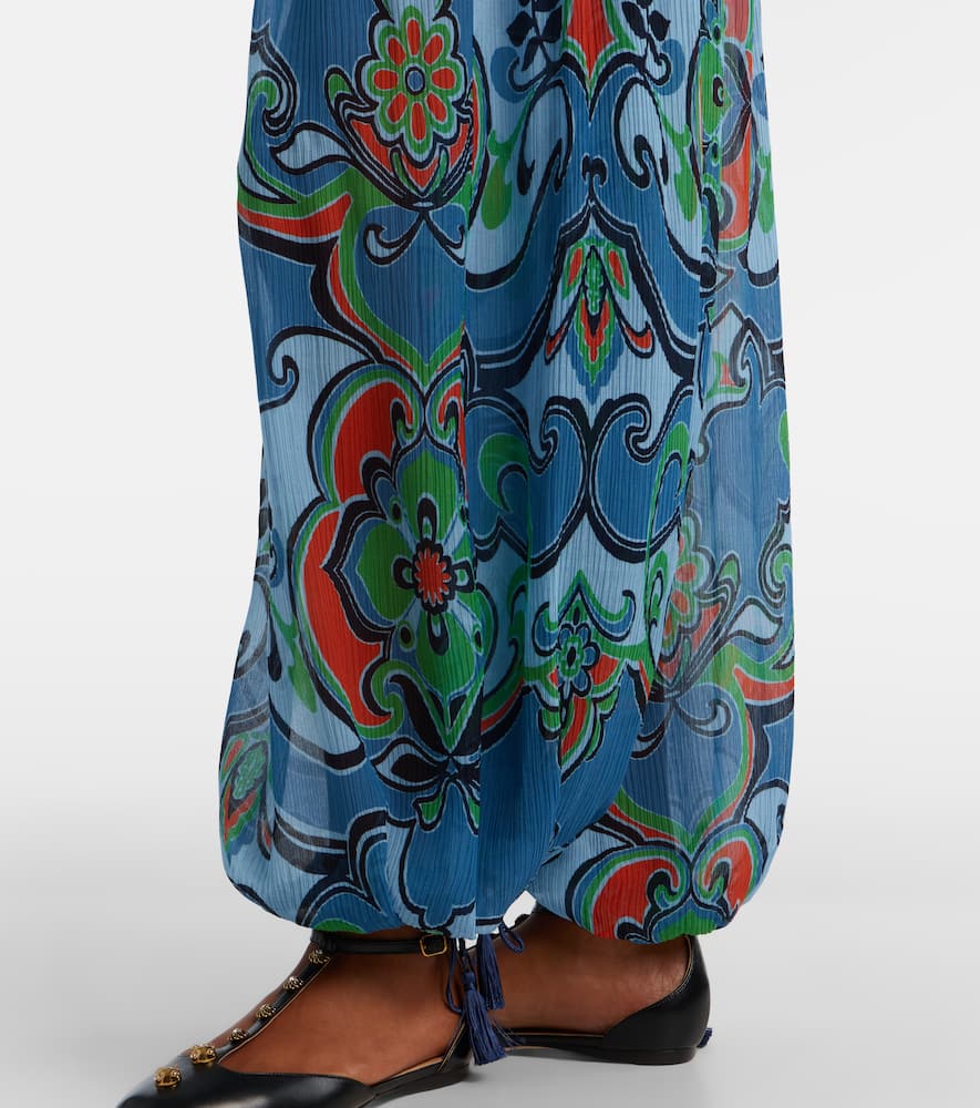 Printed wide-leg pants