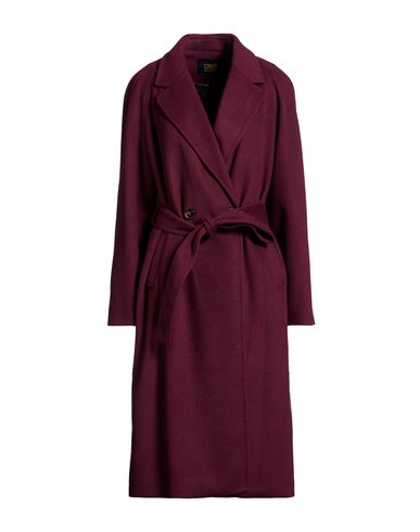 Woman Coat Burgundy Size 10 Wool, Polyester, Acrylic