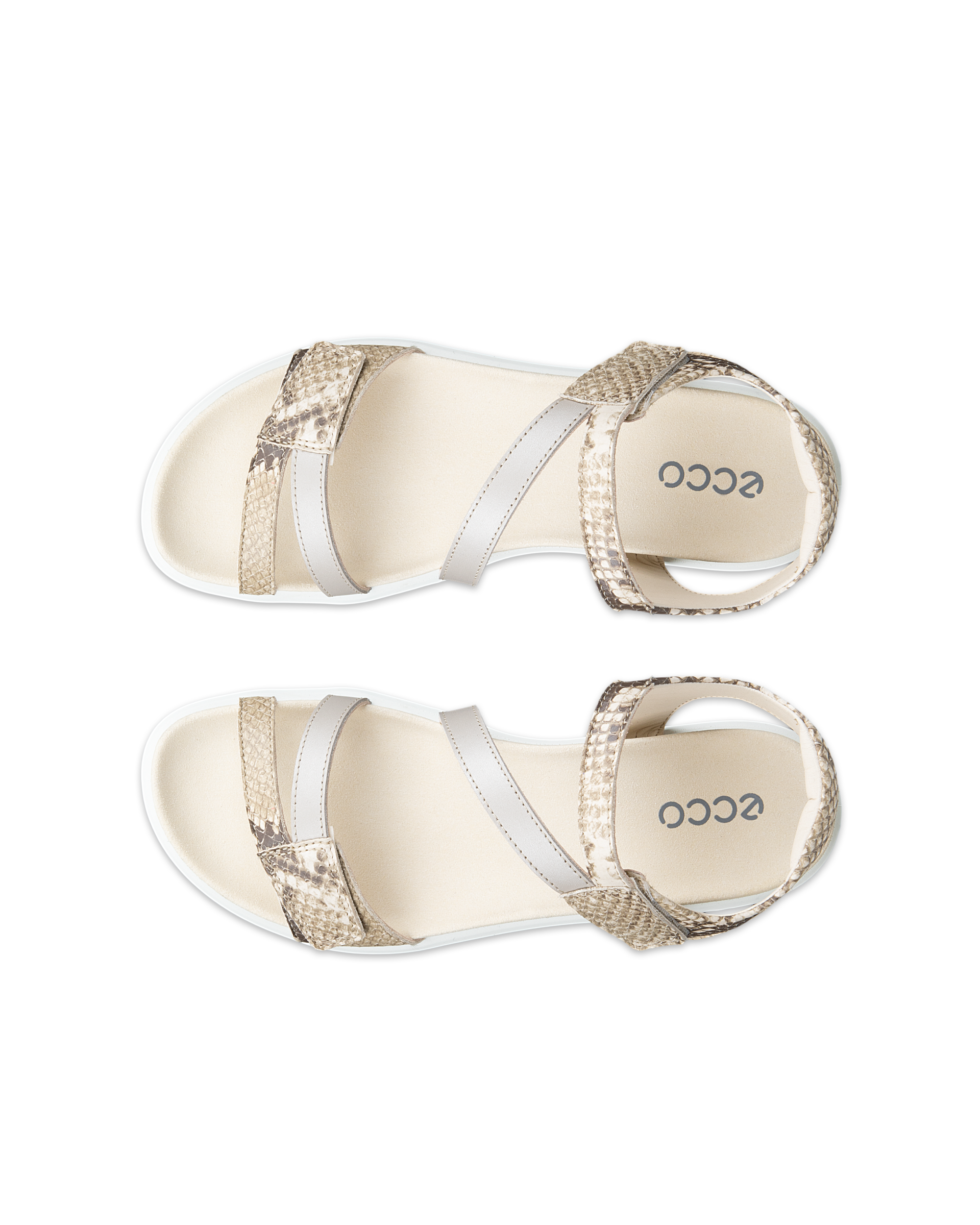 SOFT SANDAL - Women's Leather Two Strap Sandal - Gold - 36