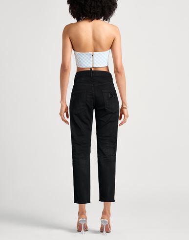 Woman Jeans Black Size 8 Cotton, Elastane