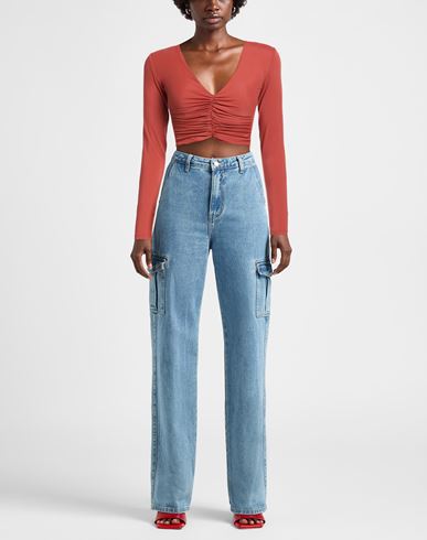 Woman Top Rust Size S Polyamide, Elastane