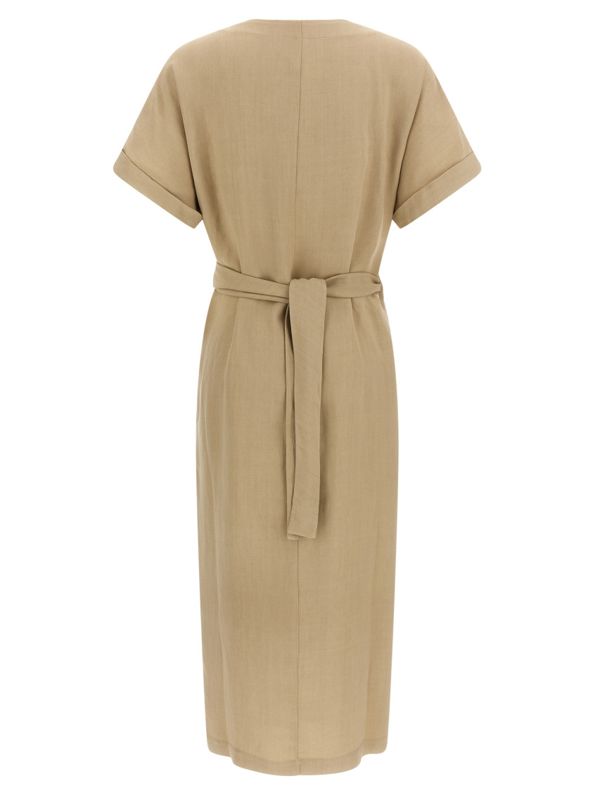 Wrap Dress Dresses Beige
