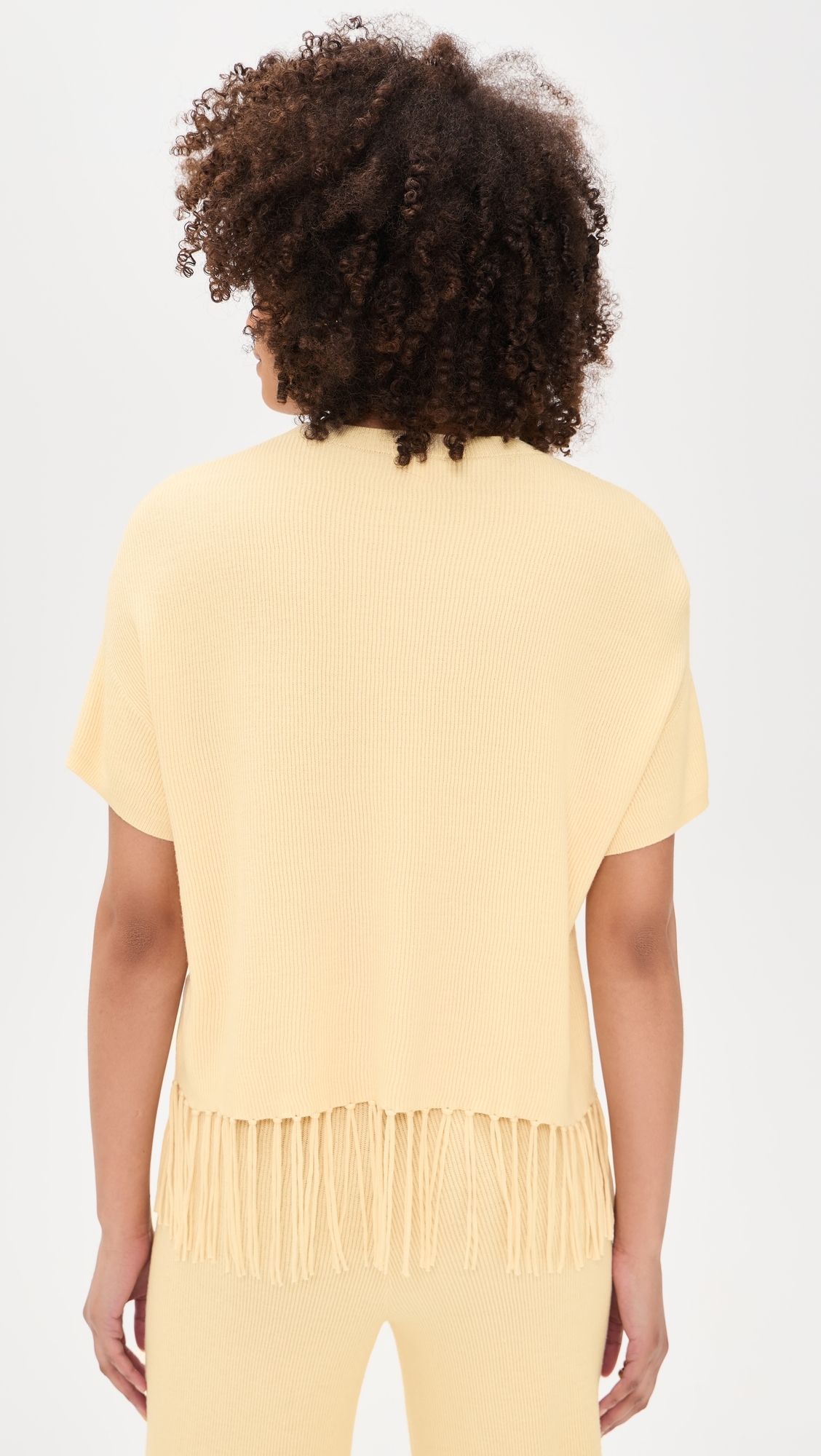 X @Cellajaneblog Short Sleeve Fringe Sweater Daybreak