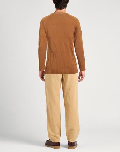 Alpha Studio Man Sweater Camel Size 36 Cotton