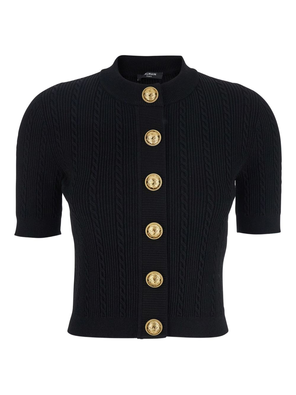 Cable-Knit Cardigan — Black