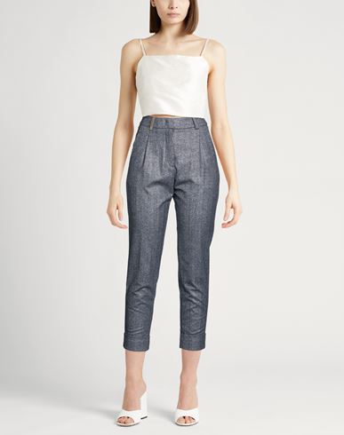 Woman Pants Navy Size 8 Virgin Wool, Polyamide, Polyester, Elastane