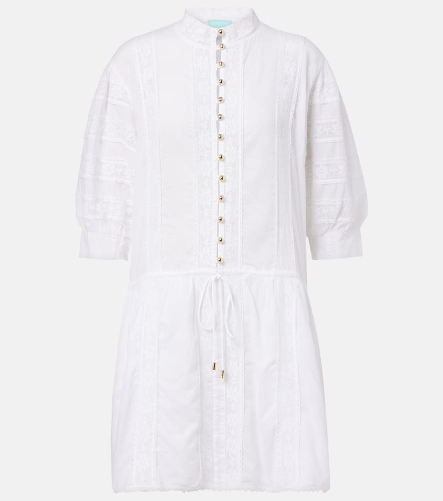 Rita lace-trimmed cotton minidress