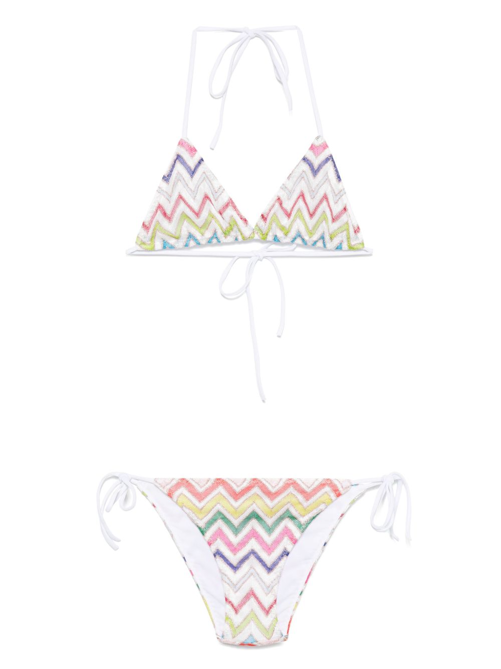 Zigzag-print bikini - White