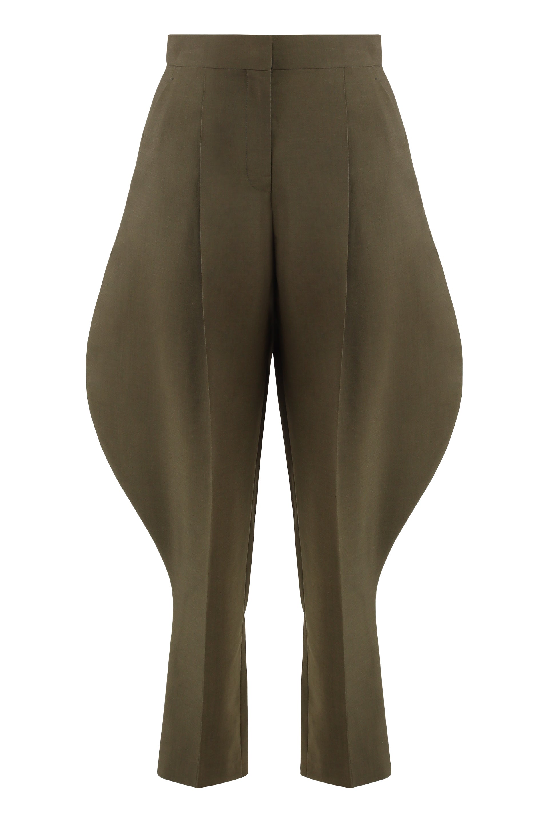 Wool and Mohair High-Waisted Palazzo Trousers