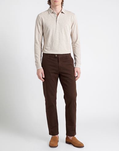 Man Pants Chocolate brown Size 28 Cotton, Elastane