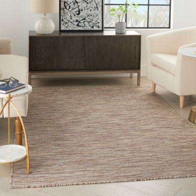 Nourison Positano 5' x 7' Beige Modern Indoor/Outdoor Rug