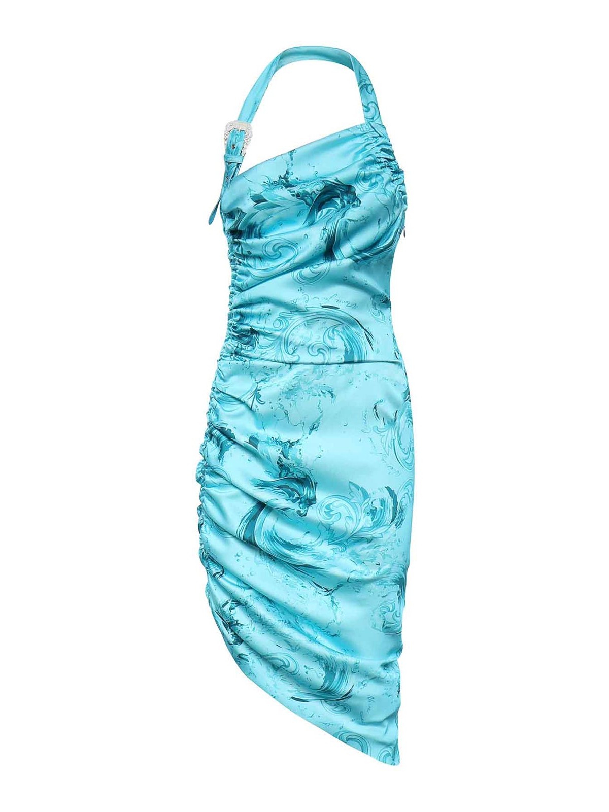 Draped Midi Dress With Print