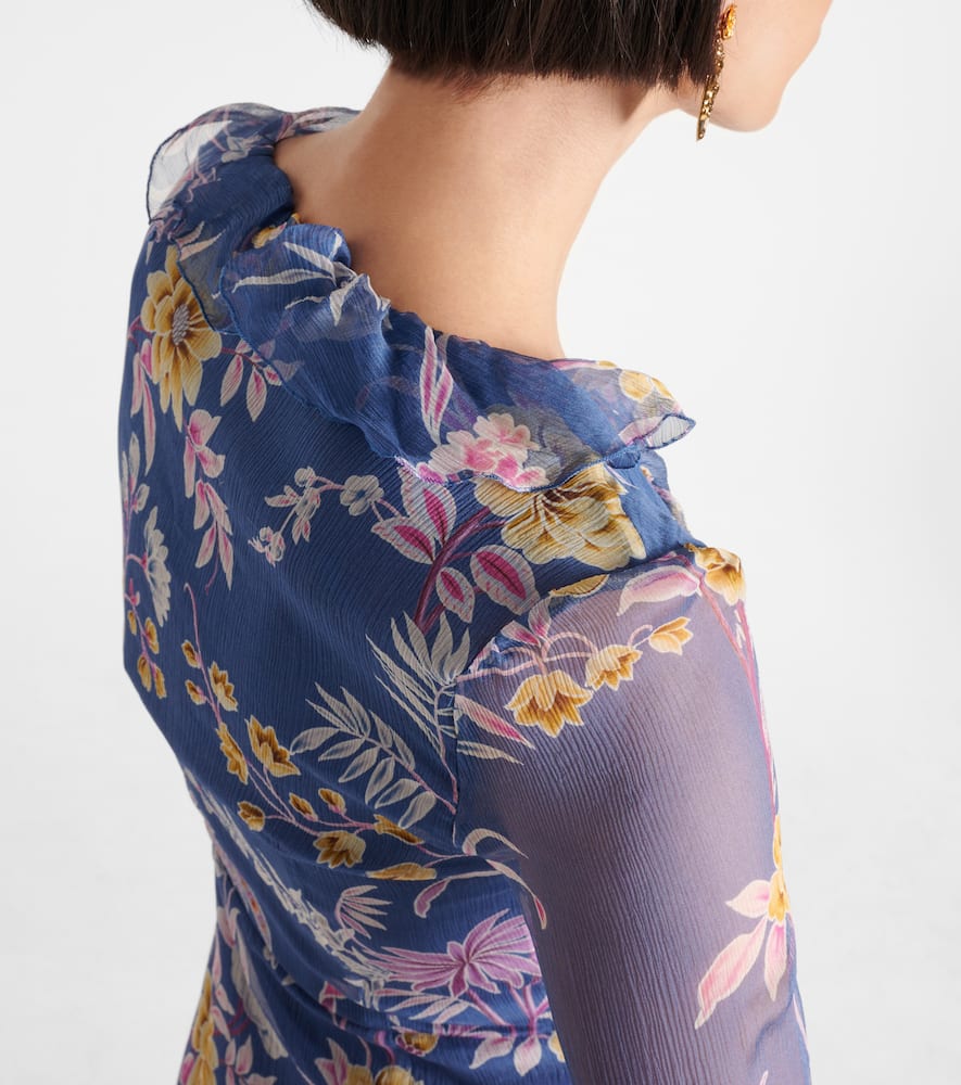 Floral silk wrap dress