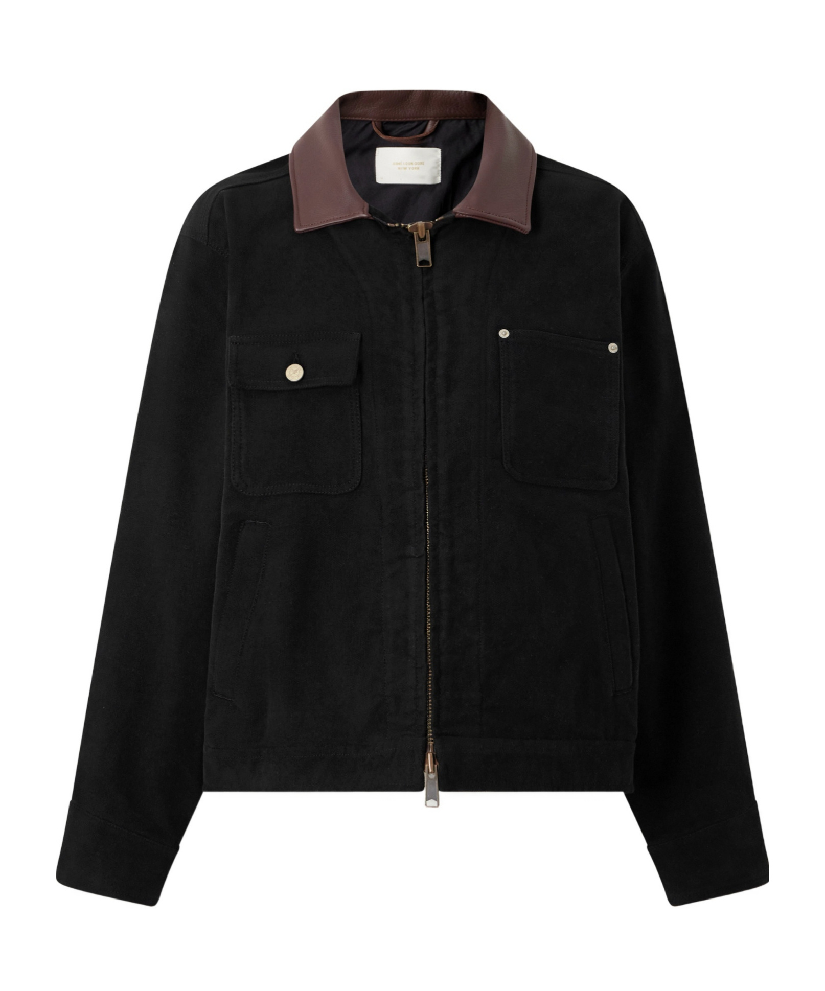 Ranch leather-trimmed cotton-canvas jacket