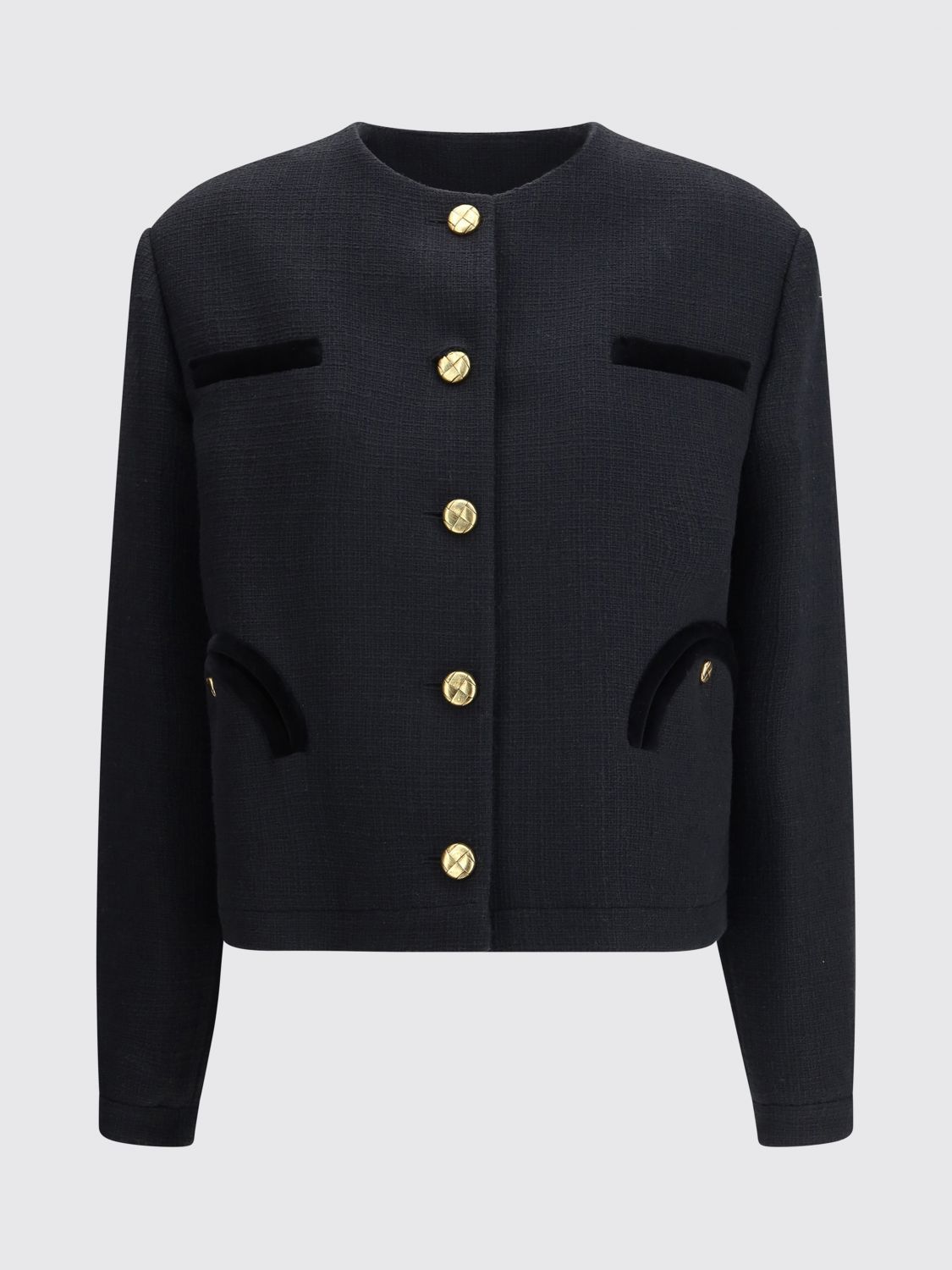 Cropped Cotton Bolero With Golden Buttons